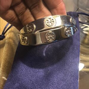Silver Bracelet with Logo Accents